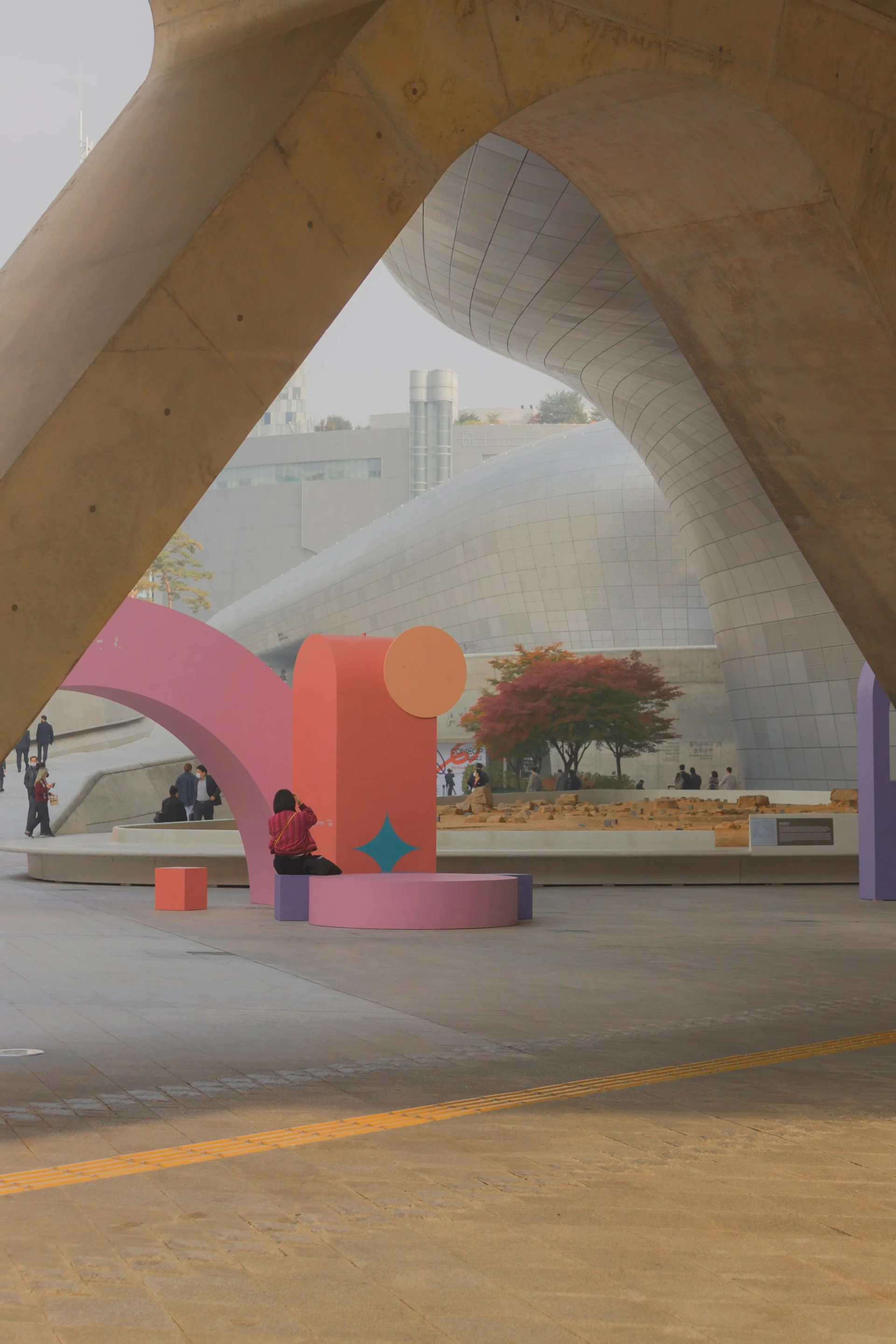 bright and colorful children's yoga studio interior with mats and playful decorations